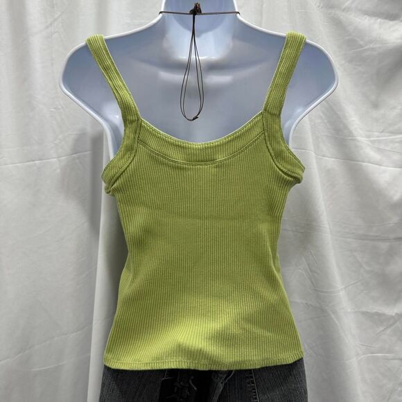 Free People Ribbed Bridgette Button Tank Top Tarragon Green Size M - Picture 6 of 8